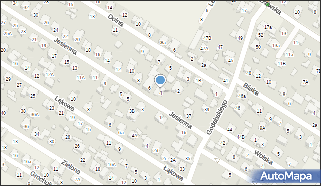 Raszyn, Jesienna, 4, mapa Raszyn