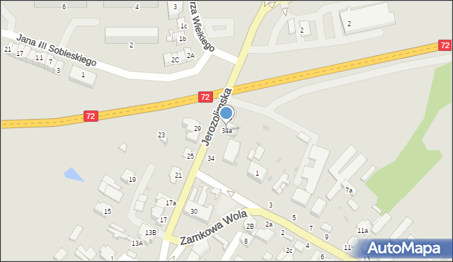 Rawa Mazowiecka, Jerozolimska, 34a, mapa Rawa Mazowiecka