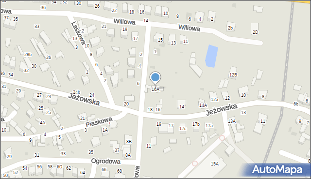 Rawa Mazowiecka, Jeżowska, 16A, mapa Rawa Mazowiecka