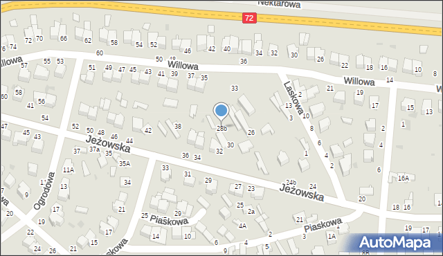 Rawa Mazowiecka, Jeżowska, 28b, mapa Rawa Mazowiecka