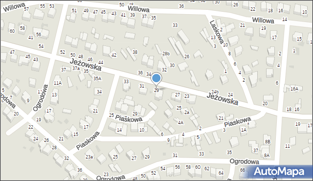 Rawa Mazowiecka, Jeżowska, 29, mapa Rawa Mazowiecka