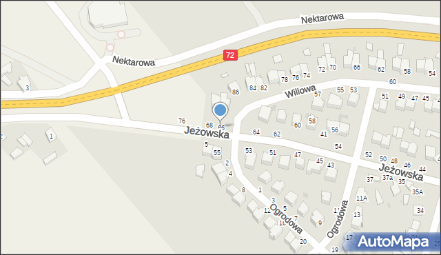 Rawa Mazowiecka, Jeżowska, 66, mapa Rawa Mazowiecka