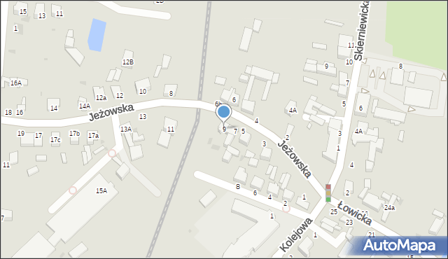 Rawa Mazowiecka, Jeżowska, 9, mapa Rawa Mazowiecka