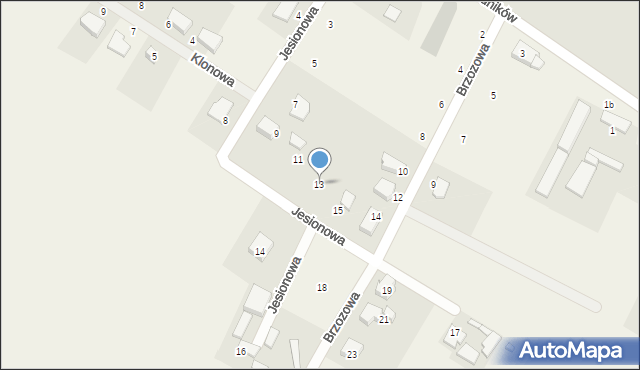 Rębiechowo, Jesionowa, 13, mapa Rębiechowo