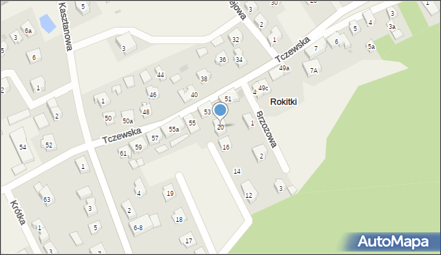 Rokitki, Jesionowa, 20, mapa Rokitki