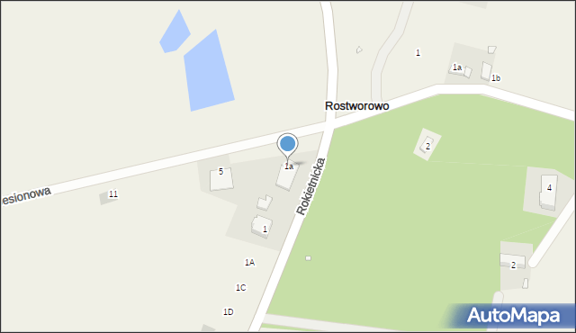 Rostworowo, Jesionowa, 1a, mapa Rostworowo