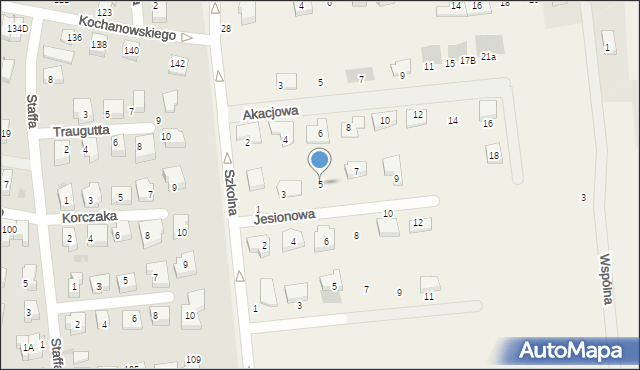 Roszkowo, Jesionowa, 5, mapa Roszkowo