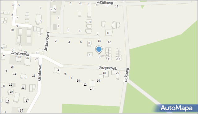 Rowy, Jeżynowa, 9, mapa Rowy