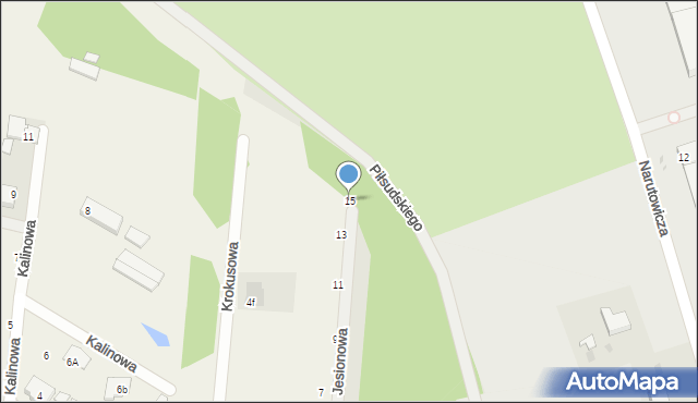 Rożno-Parcele, Jesionowa, 15, mapa Rożno-Parcele