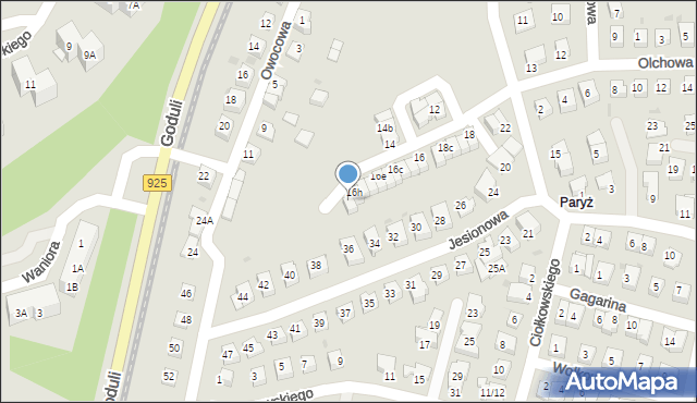 Ruda Śląska, Jesionowa, 16i, mapa Rudy Śląskiej