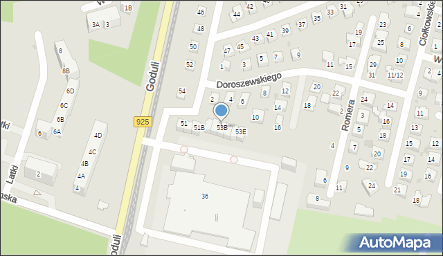 Ruda Śląska, Jesionowa, 53B, mapa Rudy Śląskiej