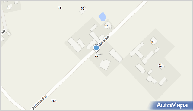 Rydzyno, Jeździecka, 11, mapa Rydzyno