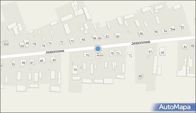 Rząśnik, Jesionowa, 77, mapa Rząśnik