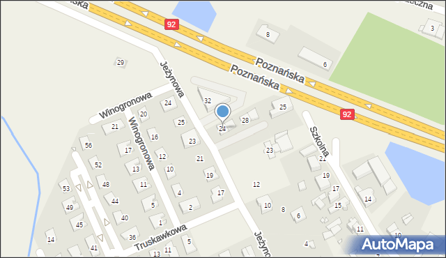 Sady, Jeżynowa, 24, mapa Sady