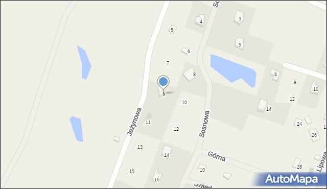 Salino, Jeżynowa, 9, mapa Salino