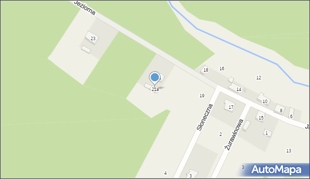 Santoczno, Jeziorna, 21a, mapa Santoczno