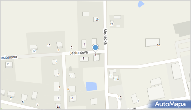 Sicienko, Jesionowa, 1, mapa Sicienko