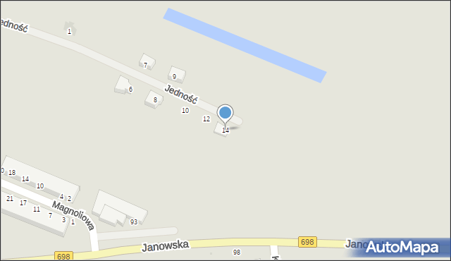 Siedlce, Jedność, 14, mapa Siedlce