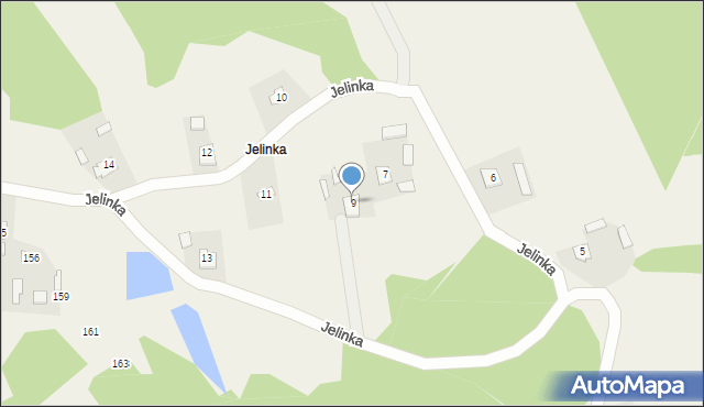 Siedliska, Jelinka, 9, mapa Siedliska