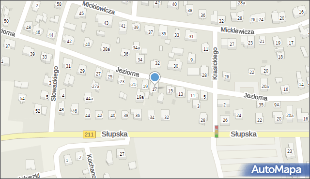 Sierakowice, Jeziorna, 17, mapa Sierakowice