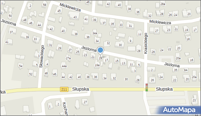 Sierakowice, Jeziorna, 19, mapa Sierakowice