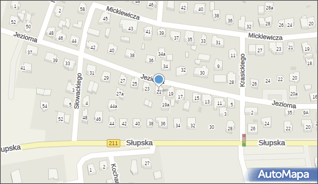 Sierakowice, Jeziorna, 21, mapa Sierakowice