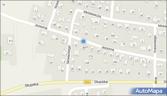 Sierakowice, Jeziorna, 29, mapa Sierakowice