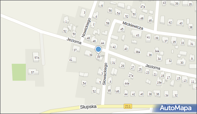 Sierakowice, Jeziorna, 33, mapa Sierakowice