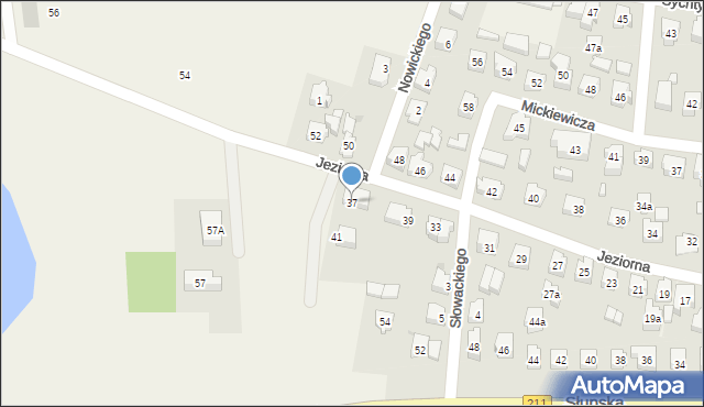 Sierakowice, Jeziorna, 37, mapa Sierakowice