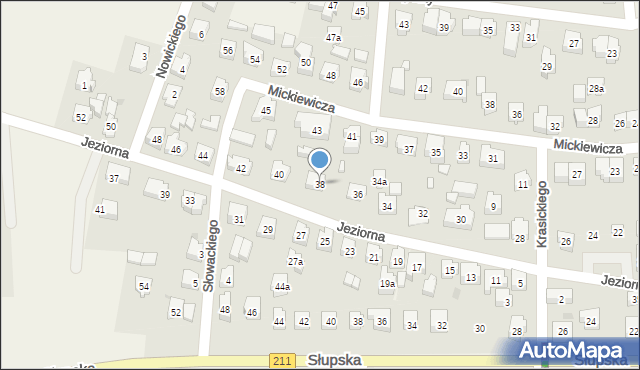 Sierakowice, Jeziorna, 38, mapa Sierakowice