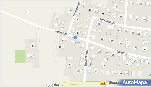 Sierakowice, Jeziorna, 39, mapa Sierakowice