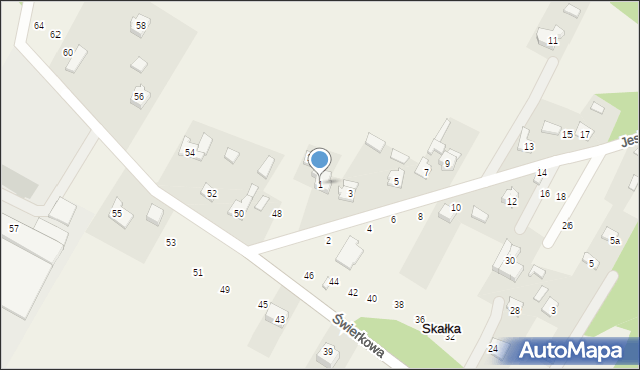 Skałka, Jesionowa, 1, mapa Skałka