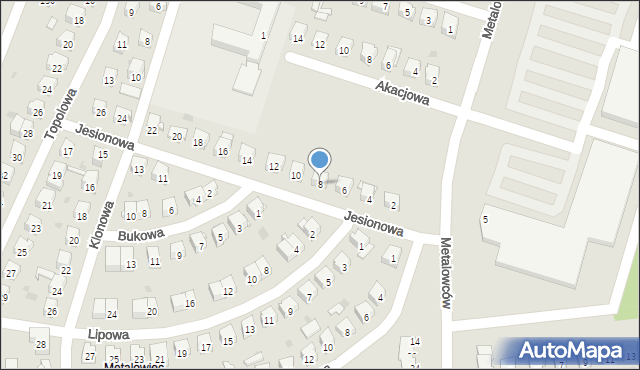 Skarżysko-Kamienna, Jesionowa, 8, mapa Skarżysko-Kamienna