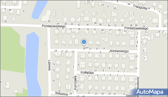 Skierniewice, Jeżewskiego Kazimierza, 14, mapa Skierniewic