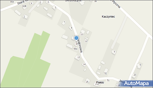 Skrzelczyce, Jesionowa, 10, mapa Skrzelczyce