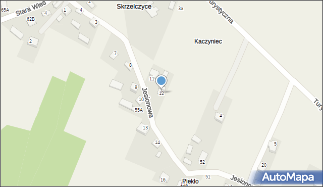 Skrzelczyce, Jesionowa, 12, mapa Skrzelczyce