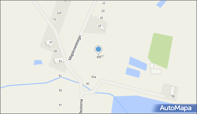 Skrzeszewo, Jeziorna, 60b, mapa Skrzeszewo