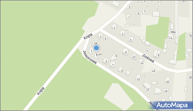 Skuszew, Jesionowa, 3, mapa Skuszew