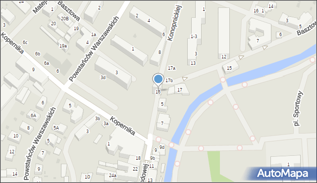 Sławno, Jedności Narodowej, 16, mapa Sławno