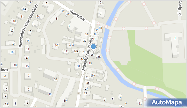 Sławno, Jedności Narodowej, 17, mapa Sławno