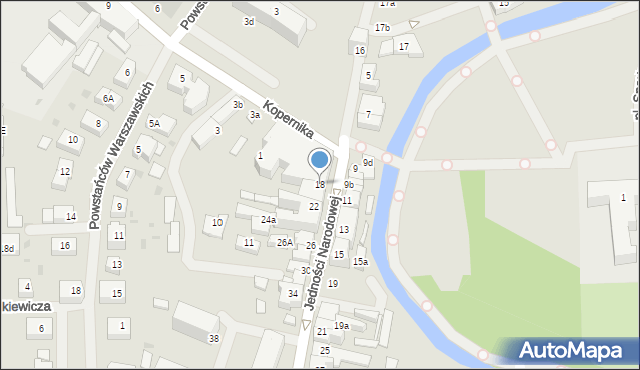 Sławno, Jedności Narodowej, 18, mapa Sławno