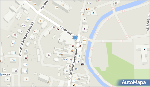 Sławno, Jedności Narodowej, 20, mapa Sławno