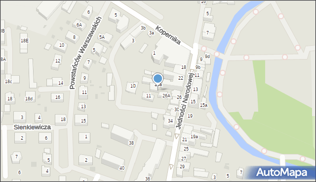 Sławno, Jedności Narodowej, 26B, mapa Sławno