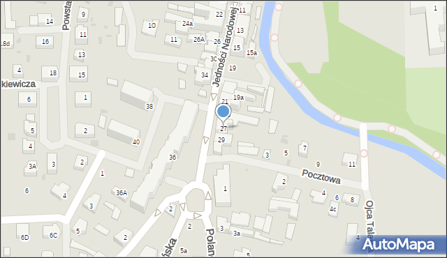 Sławno, Jedności Narodowej, 27, mapa Sławno