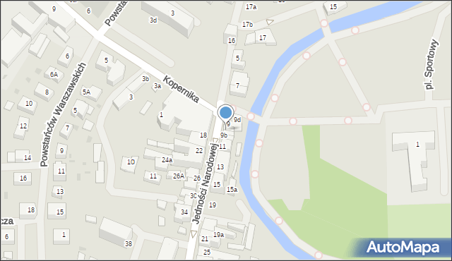 Sławno, Jedności Narodowej, 9a, mapa Sławno