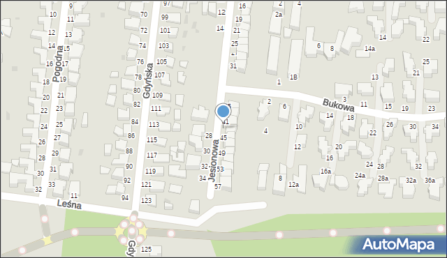 Słupsk, Jesionowa, 43, mapa Słupska