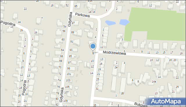 Słupsk, Jesionowa, 8, mapa Słupska