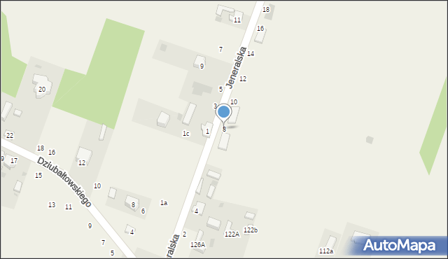 Smardzewice, Jeneralska, 8, mapa Smardzewice