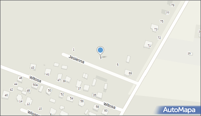 Sokołów Podlaski, Jesienna, 3, mapa Sokołów Podlaski