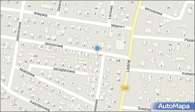 Solec Kujawski, Jesionowa, 1, mapa Solec Kujawski